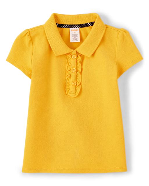 Girls Stain-Resistant Ruffle Polo - Uniform