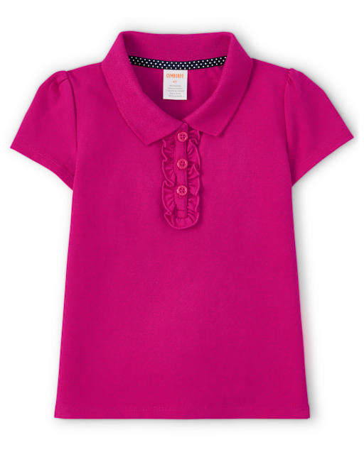Girls Stain-Resistant Ruffle Polo - Uniform