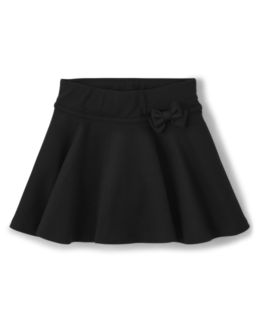 Girls Ponte Knit Bow Skort - Uniform