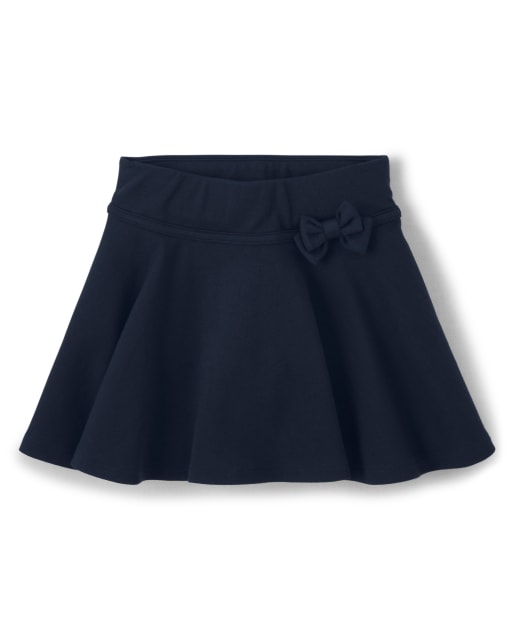 Girls Ponte Knit Bow Skort - Uniform