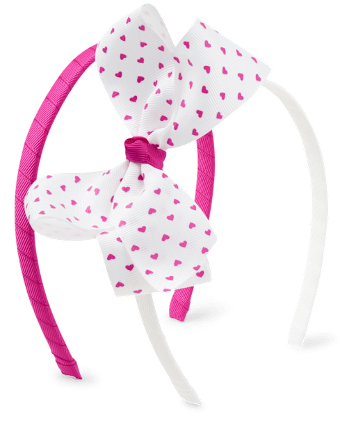 Girls Bow Heart Headband 2-Pack - Uniform