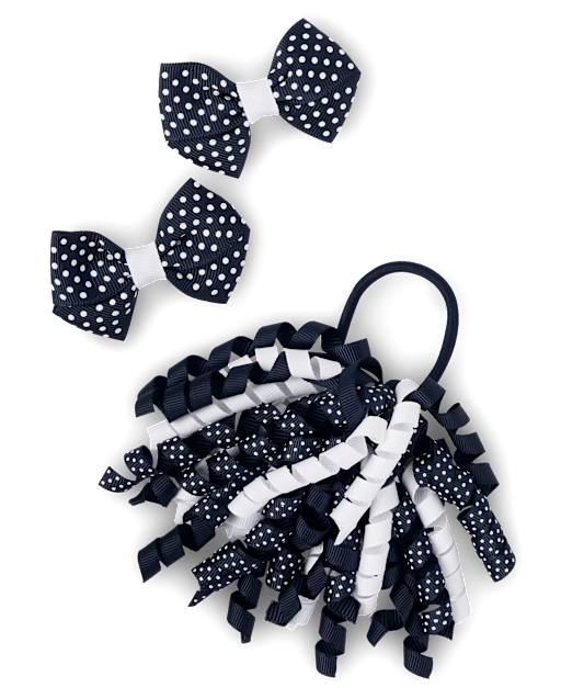 Girls Dot Curly Hair Set - Uniform
