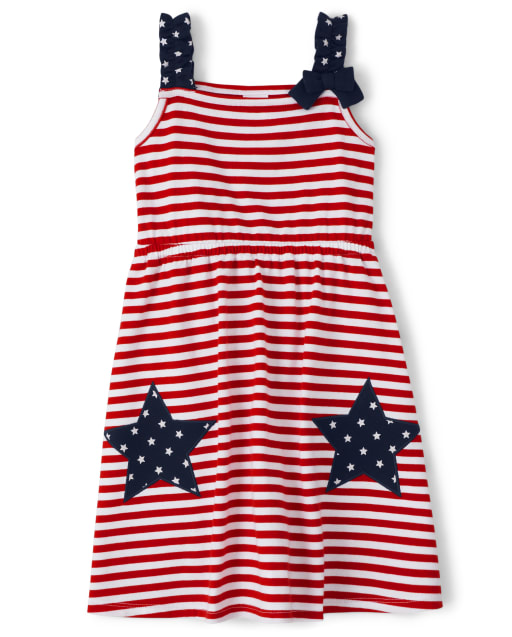 Girls Striped Dress - American Cutie