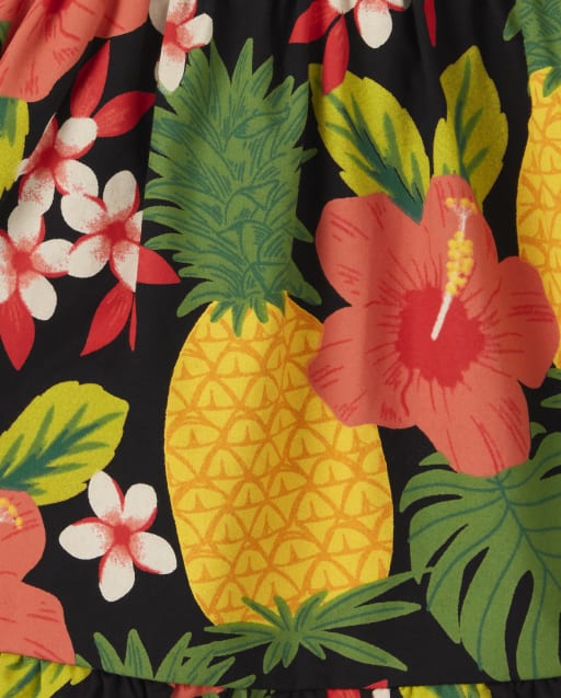 Girls Pineapple Ruffle Skort - Pineapple Punch - view 2