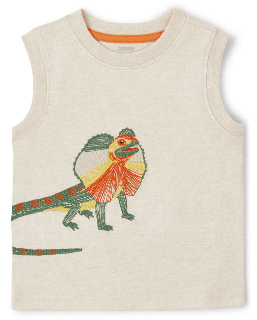 Boys Sleeveless Embroidered Lizard Tank Top - Outback Adventure