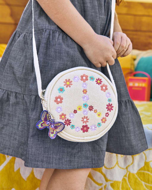 Girls Embroidered Peace Bag - Music Festival