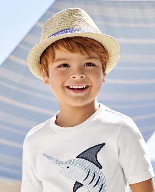 Sombrero Fedora bordado para niño - Blue Skies