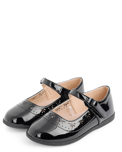 Girls Perforated Mary Jane Flats - Uniform
