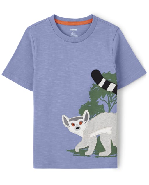 Camiseta de manga corta con bordado de lémur para niños - Outback Adventure