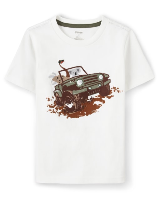 Boys Short Sleeve Embroidered Jeep Top - Outback Adventure