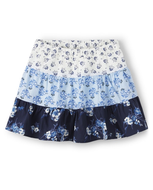 Falda pantalón niña tejido estampado floral - Blue Skies