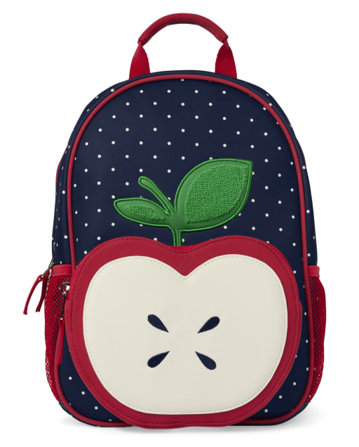 Girls Embroidered Apple Backpack - Uniform