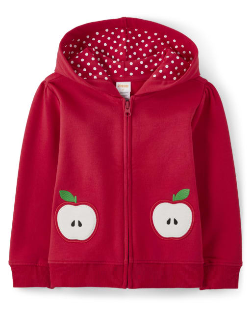 Girls Apple Zip Up Hoodie - Head of the Class - view 1