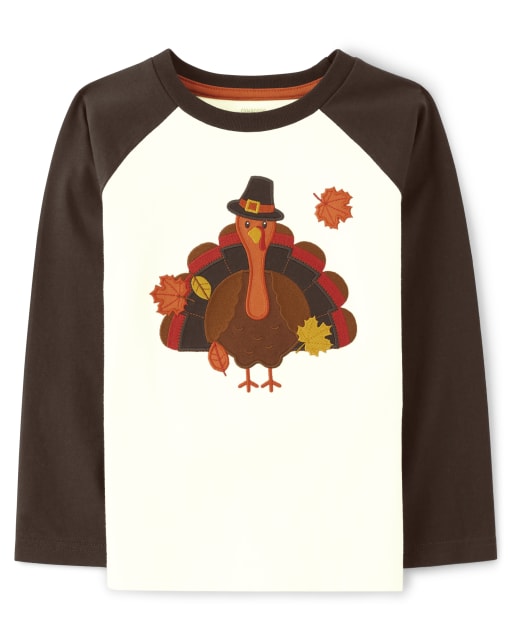 Boys Embroidered Turkey Raglan Top - Autumn Harvest - lbl_product_image_view_1