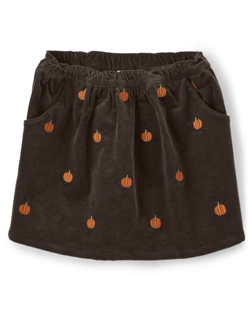 Girls Pumpkin Corduroy Skort - Perfect Pumpkin - view 1