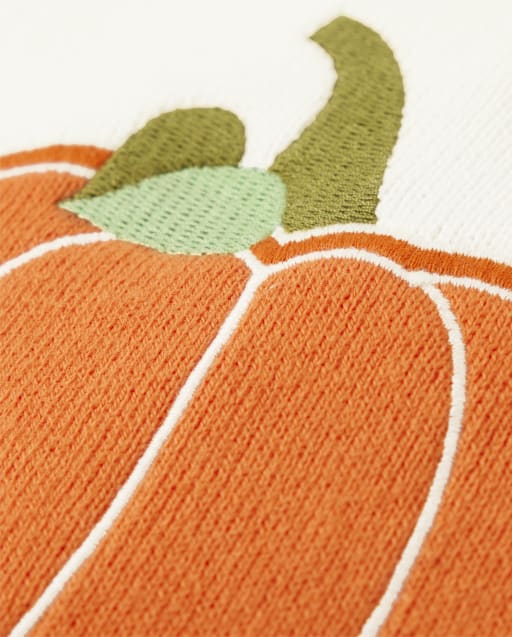 Girls Intarsia Pumpkin Dress - Perfect Pumpkin - view 2