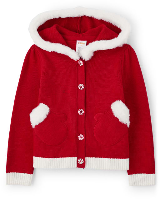 Girls Applique Mittens Hoodie - Holiday Express - view 1