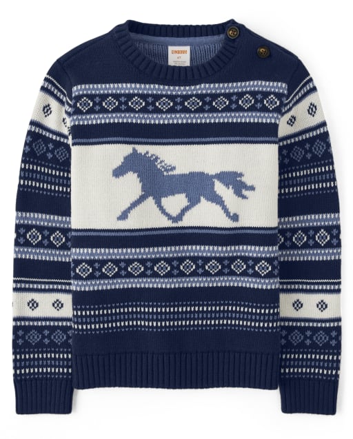 Suéter de caballo Fairisle para niños - Feria del condado
