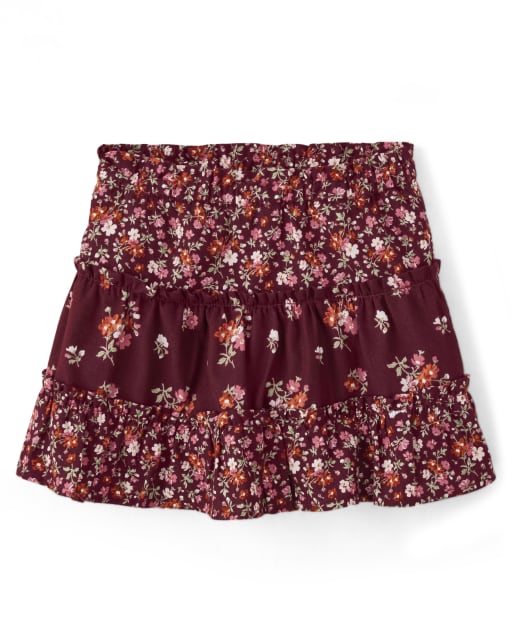 Falda pantalón floral con capas para niñas - Feria del condado