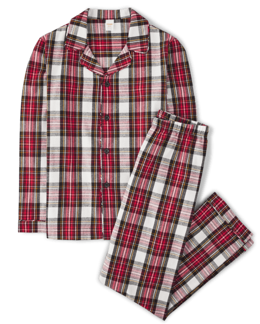 Unisex Adult Matching Family Long Sleeve Plaid Flannel Pajamas - Gymmies