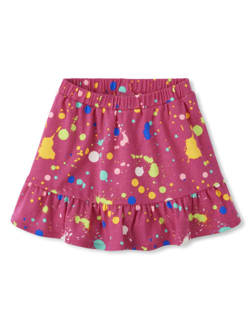 Falda pantalón con estampado de salpicaduras de pintura para niñas - Future Artist
