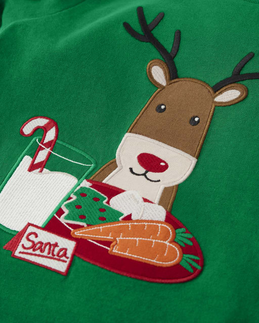 Boys Embroidered Reindeer Layered Top - Holiday Express - view 2