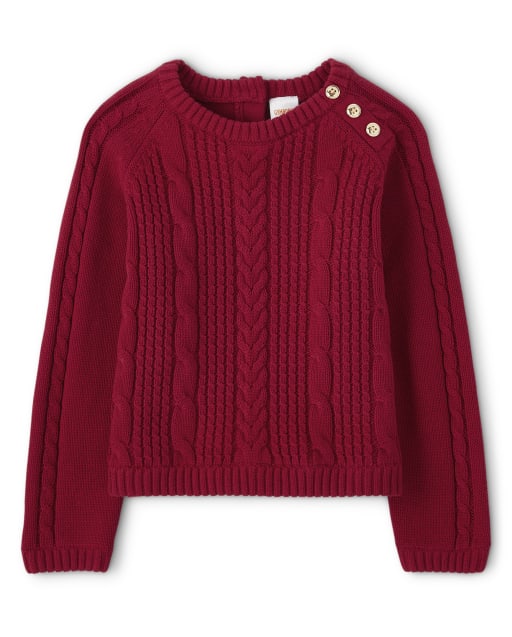 Girls Cable Knit Sweater - Holiday Traditions