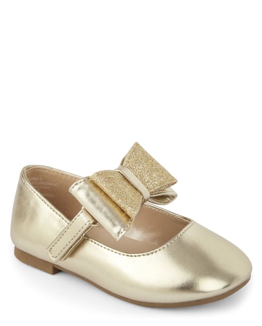 Girls Glitter Bow Ballet Flats - view 2