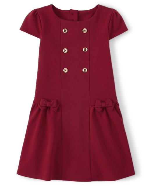 Girls Bow Ponte Dress - Holiday Traditions