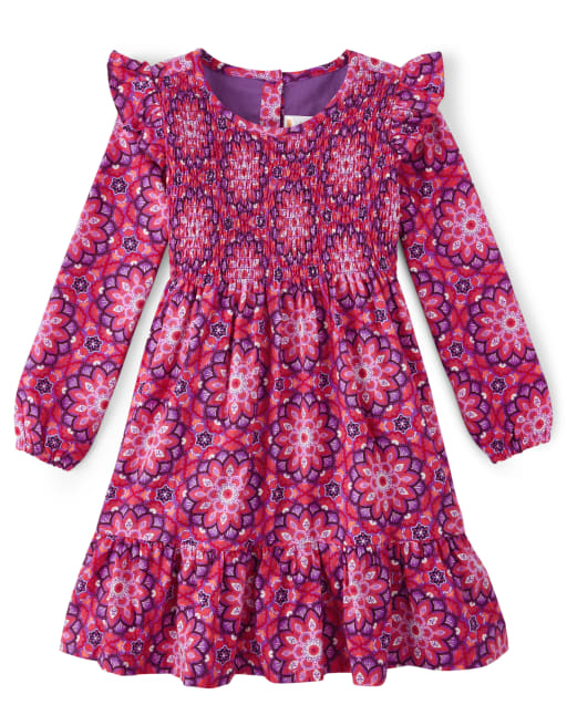 Girls Mandala Ruffle Dress - Spice Market - view 1