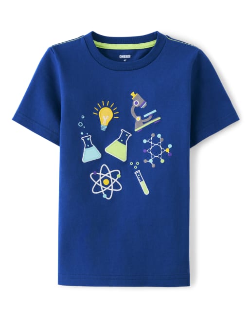 Boys Short Sleeve Embroidered Science Top - Future Artist