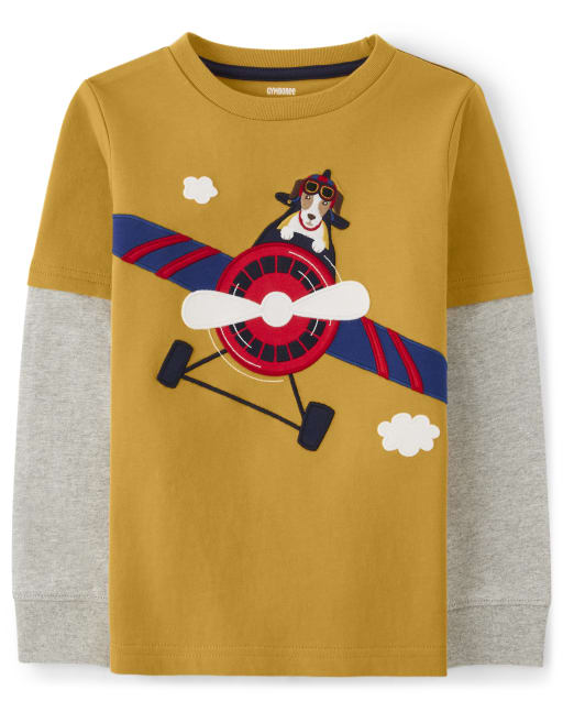 Boys Airplane Layered Top - Aviator School