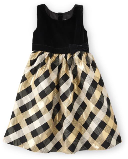 Girls Plaid Jacquard Dress - Perfect Present