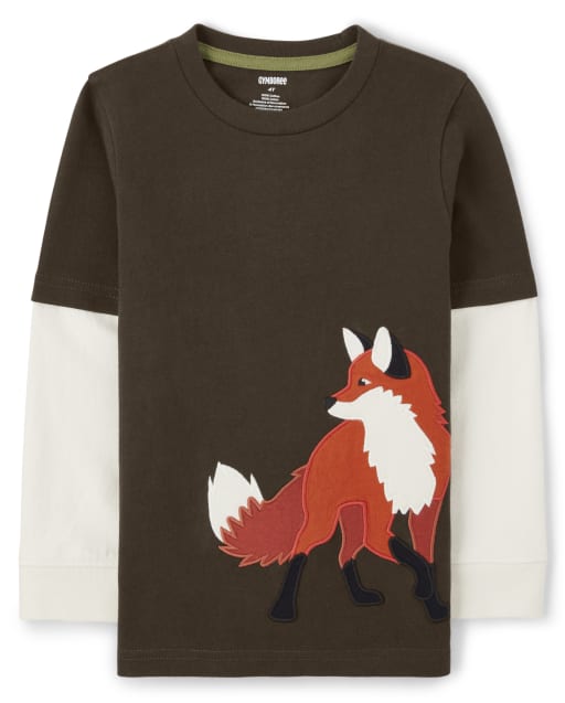 Boys Fox Layered Top - Autumn Harvest - view 1