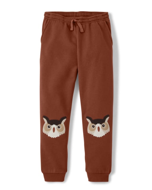 Boys Owl Pull On Jogger Pants - Autumn Harvest