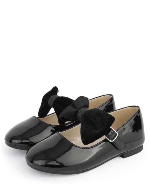 Girls Velvet Bow Mary Janes - Perfect Present - view 1