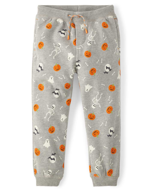 Pantalones jogger de forro polar con estampado de Halloween para niños - Trick or Treat