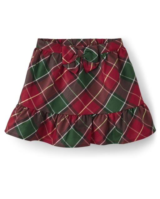 Girls Plaid Ruffle Skirt - Holiday Traditions