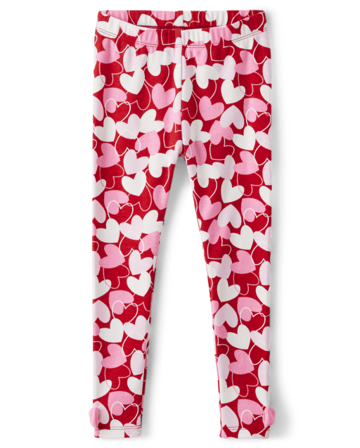 Girls Heart Leggings - Valentine Cutie