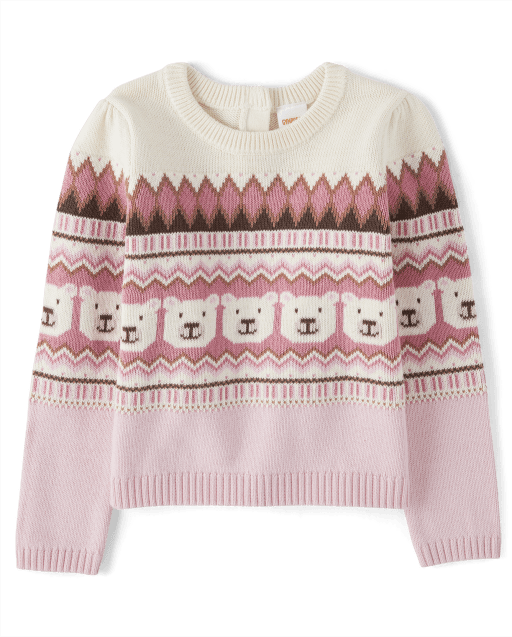 Girls Polar Bear Fairisle Sweater - Bear Hugs