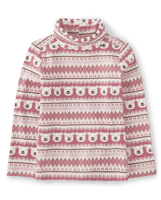 Jersey de cuello alto con diseño de oso polar para niñas - Bear Hugs