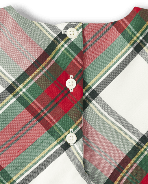 Girls Matching Family Plaid Bow Dress - Family Celebrations - view 2