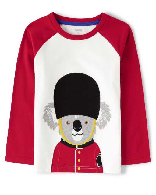 Boys Embroidered Koala Raglan Top - London Calling