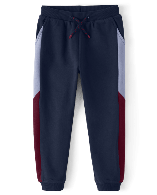 Boys Fleece Colorblock Pull On Jogger Pants - Playful Pups - view 2
