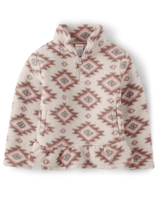 Girls Western Fleece Half Zip - Little Rocky Mountain