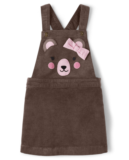 Falda con oso bordado para niña - Bear Hugs