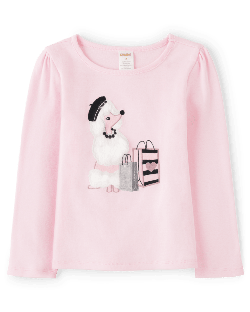 Girls Embroidered Shopping Bag Top - Tres Chic