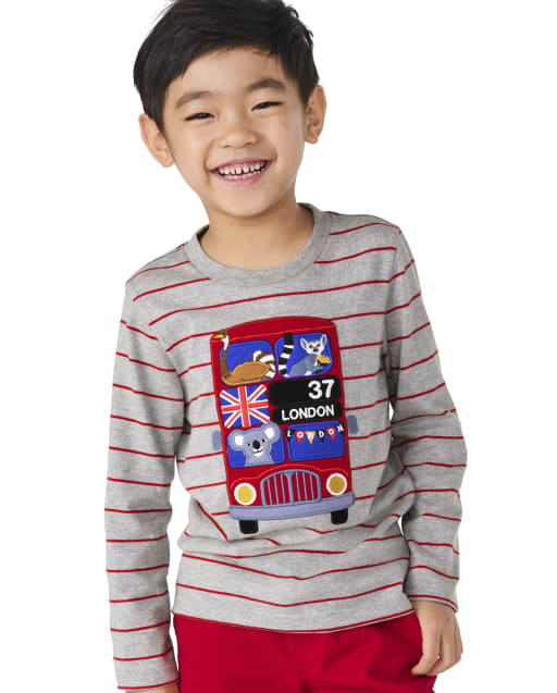 Boys Striped Trolley Top - London Calling - view 1