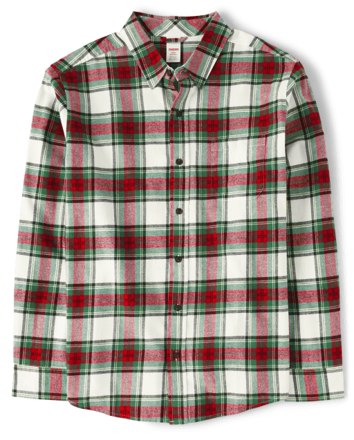 Mens Matching Family Plaid Button Up Shirt - Family Celebrations