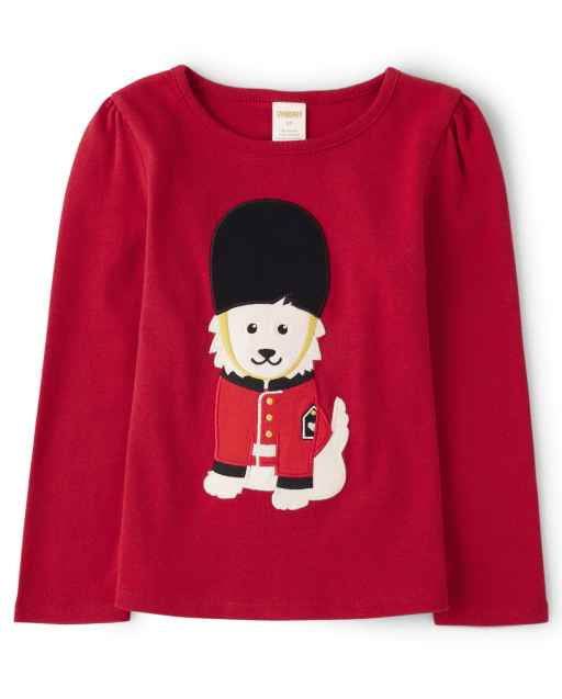 Girls Embroidered Dog Top - London Calling